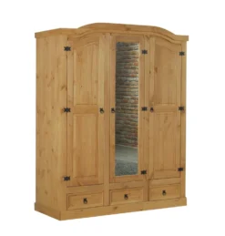 3-türiger Kiefer Kleiderschrank New Mexico Natur