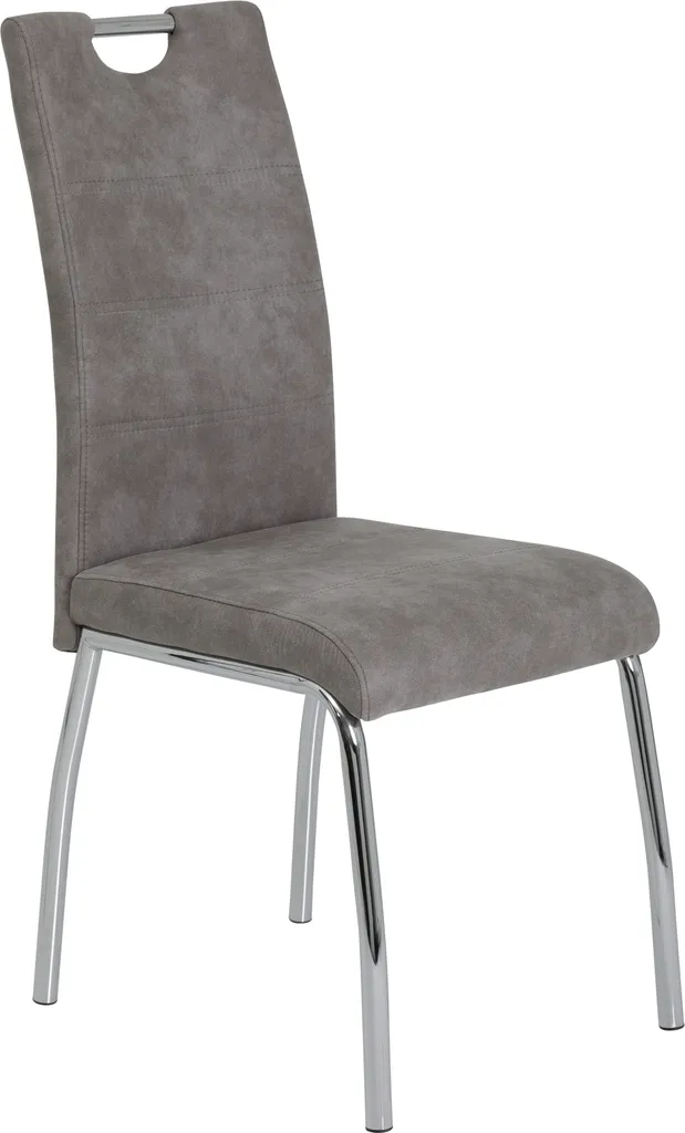 4er Set Vierfußstuhl Susi II Bezug Vintage Grau Lehne Mit Griff – Bild 2