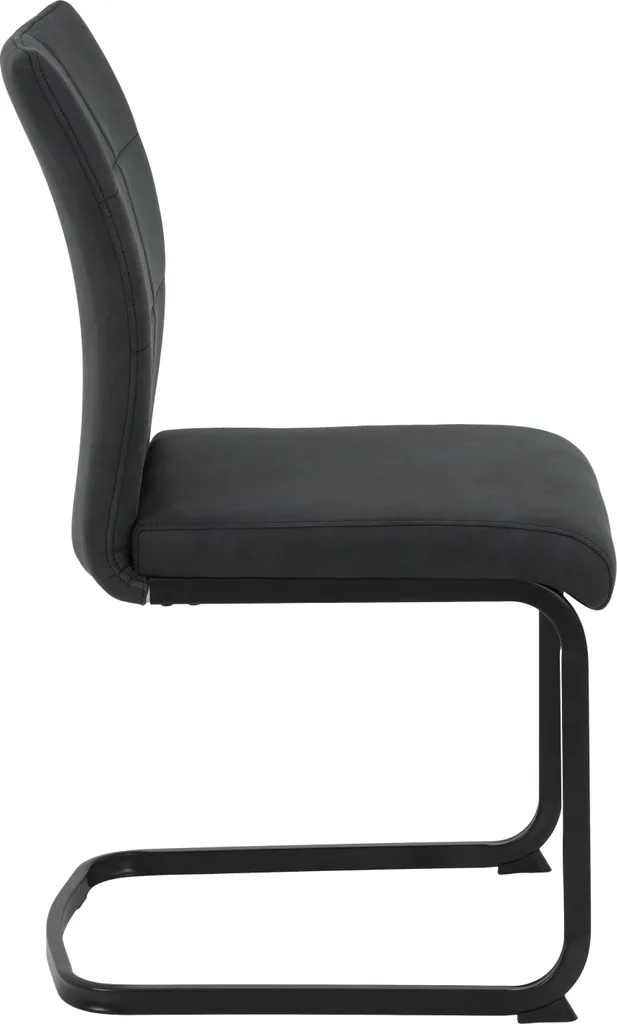 2er Set Esszimmerstuhl Pia-Bezug Microfaser Anthrazit-Metallgestell Vierkantrohr-42cm Breit – Bild 4