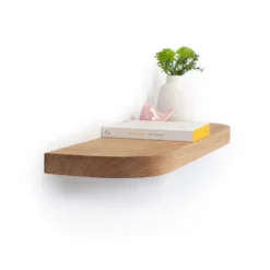 Rikmani Wandregal Massiv Schweberegal Eiche 30 Cm MARI Hell