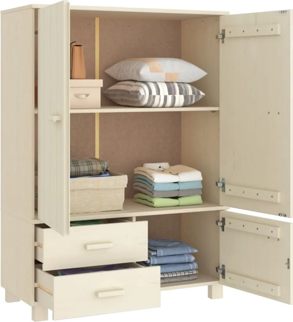 VidaXL Kleiderschrank HAMAR Honigbraun 99x45x137 Cm Massivholz Kiefer – Bild 3