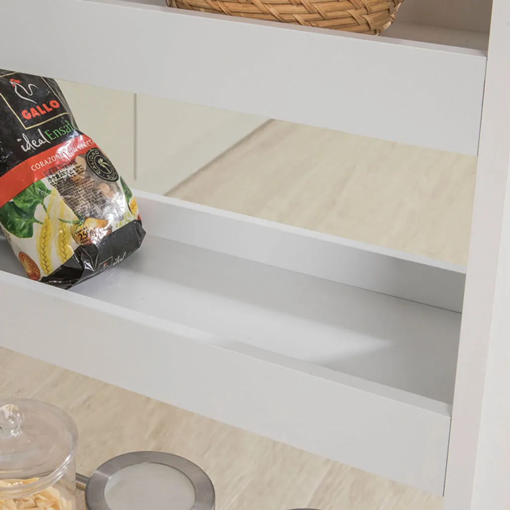 SoBuy Flaschenregal Nischenregal Gewürzregale Mit Rollen Tiefe 18 Cm, NSR01-W – Bild 6