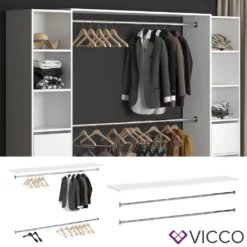 Vicco Kleiderschrank Guest Weiß 153,4 X 1,6 X 35 Cm Holzwerkstoff