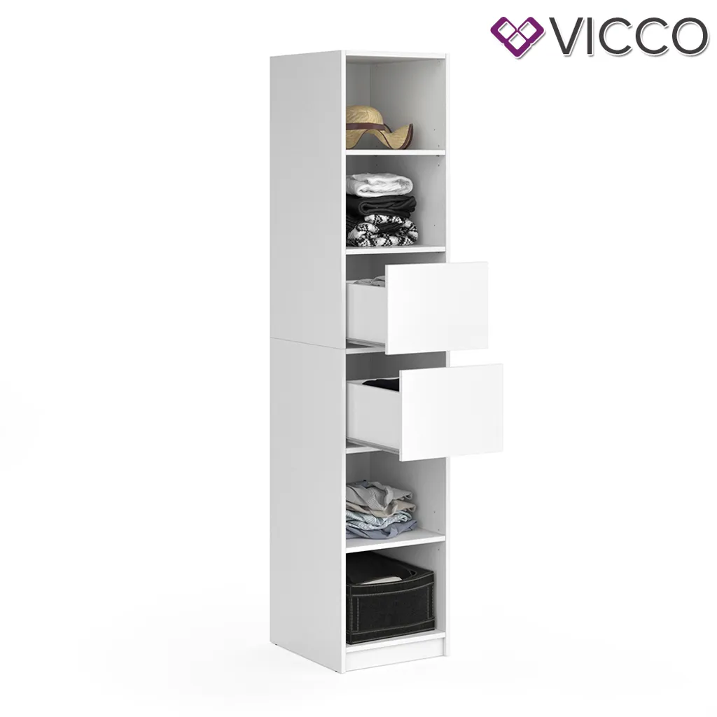 Vicco Schrank VISIT - Regal Schlafzimmer Umkleide Erweiterung Geteilt Schublade