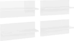 VidaXL Wandregale 4 Stk. Hochglanz-Weiß 40x11,5x18 Cm