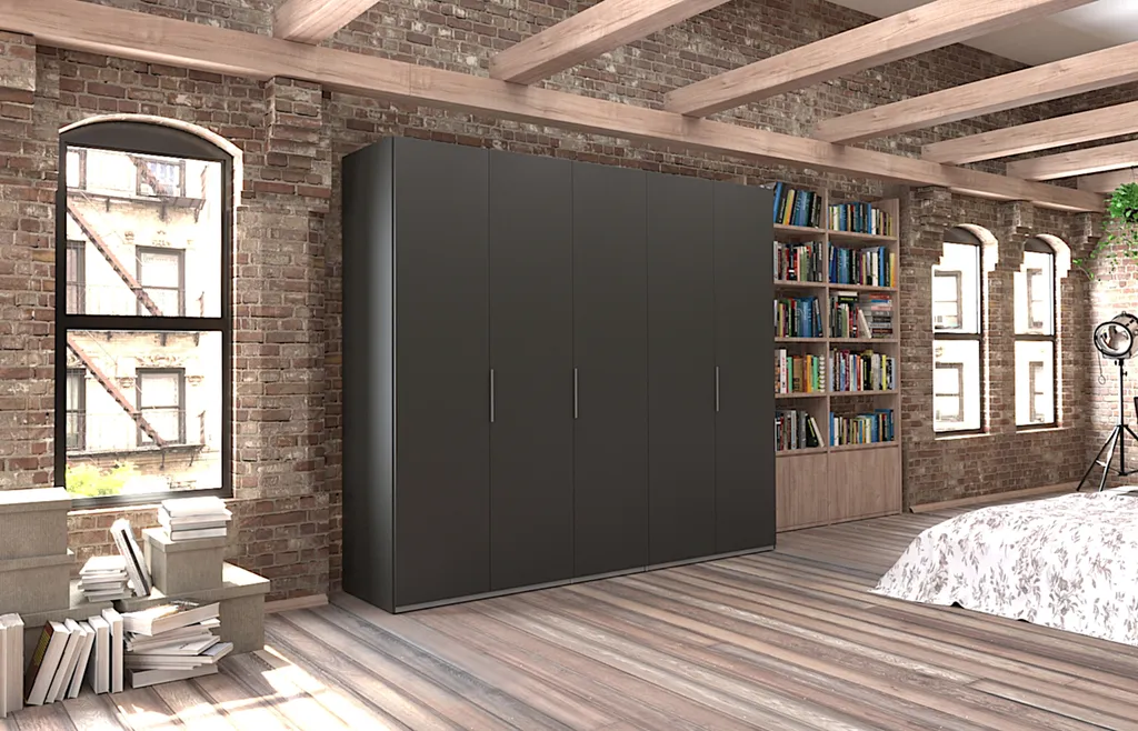 Drehtürenschrank Swift Inklusive Zubehör-Paket B250/H216/T58 Basalt – Bild 2