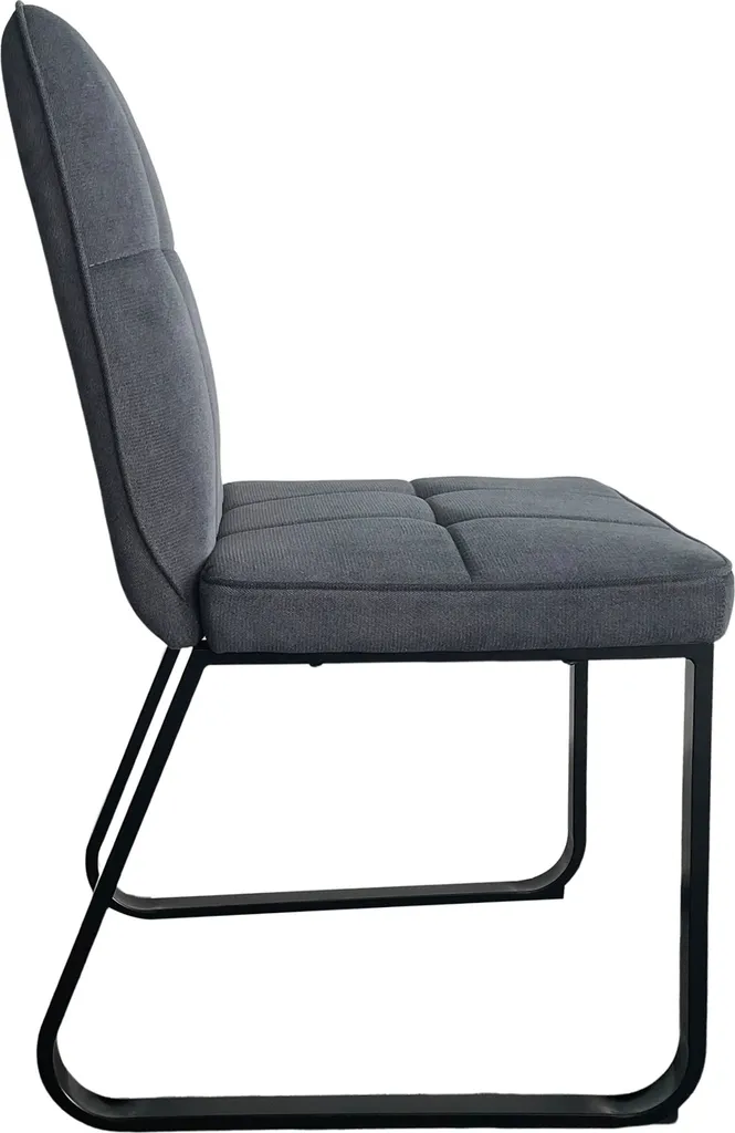 ByLIVING Esszimmerstuhl Talea 2er-Set, Metall Schwarz, Stoff Dunkelgrau – Bild 6