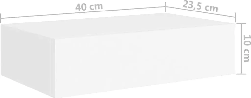VidaXL Wand-Schubladenregal Weiß 40x23,5x10 Cm MDF – Bild 9