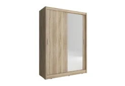 Schwebetürenschrank NANA, Schiebeschrank, Schibetürenschrank, Kleiderschrank, 130/200/62, Spiegel 1 Stck., Sonoma Eiche