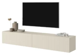 Selsey VELDIO - TV-Möbel 175 Cm Beige Mit Gefräster Front?