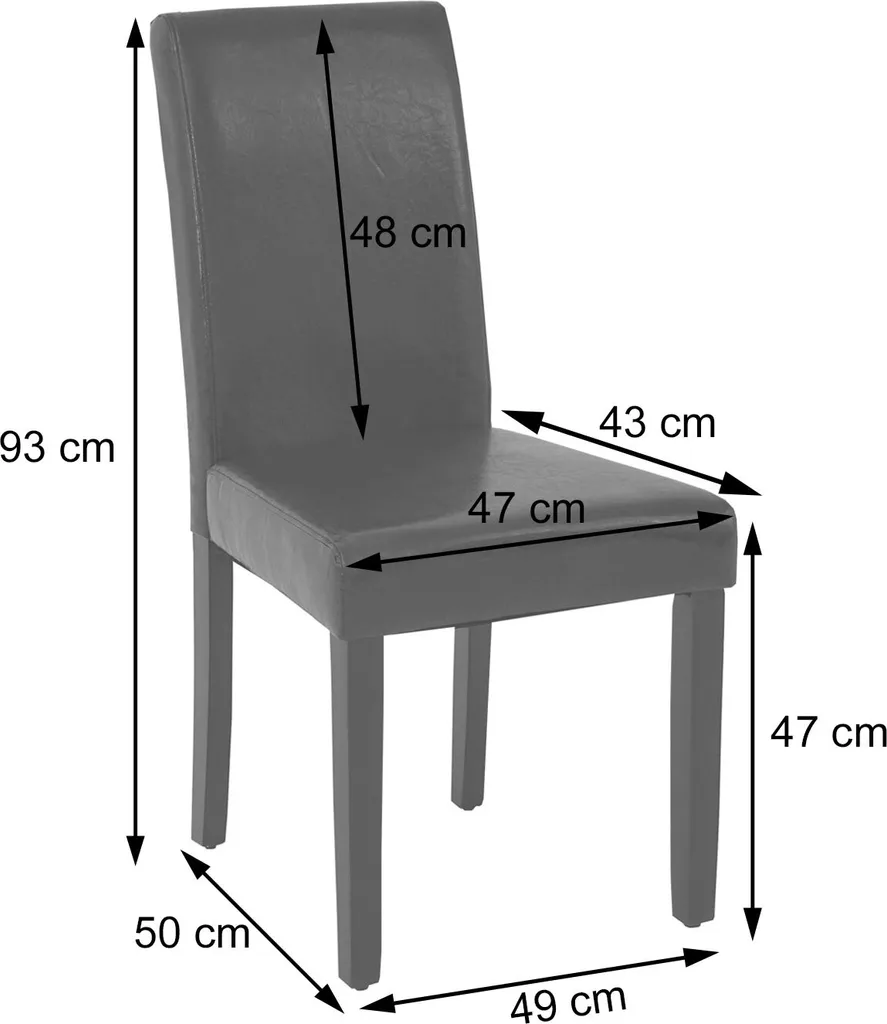 4er-Set Esszimmerstuhl MCW-J99, Küchenstuhl Stuhl Polsterstuhl, Holz Kunstleder Grau, Schwarze Beine – Bild 3