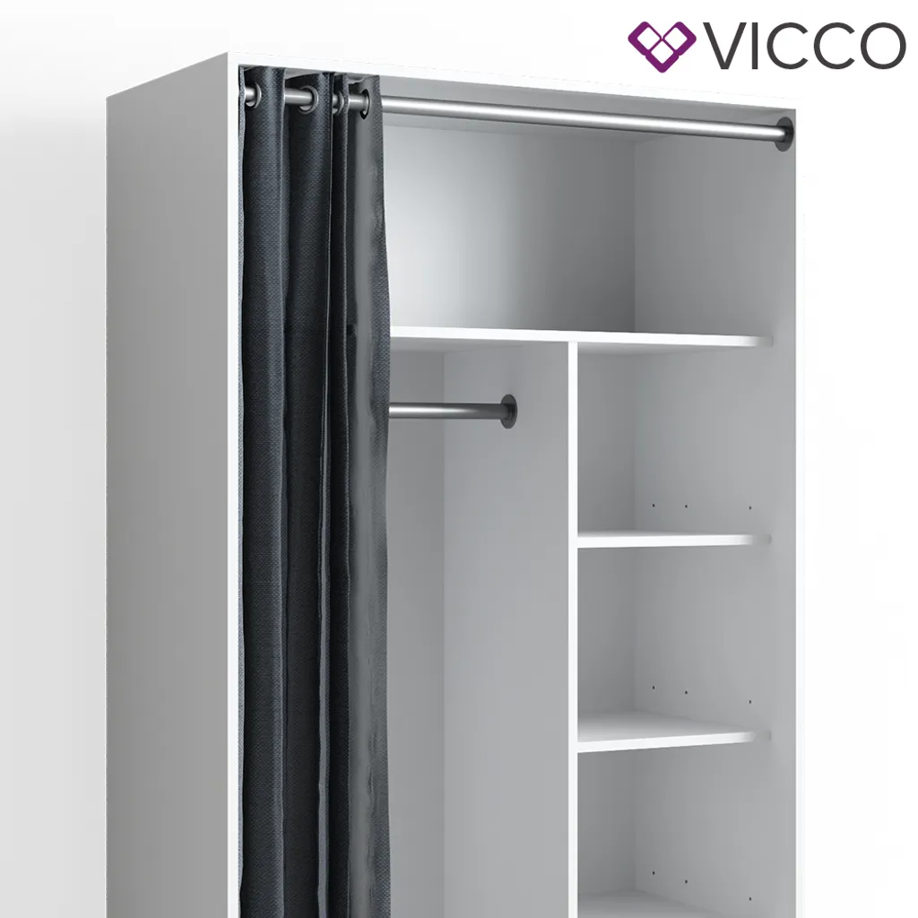 Vicco Kleiderschrank Doros Weiß 100 X 168 X 50 Cm Holzwerkstoff – Bild 6