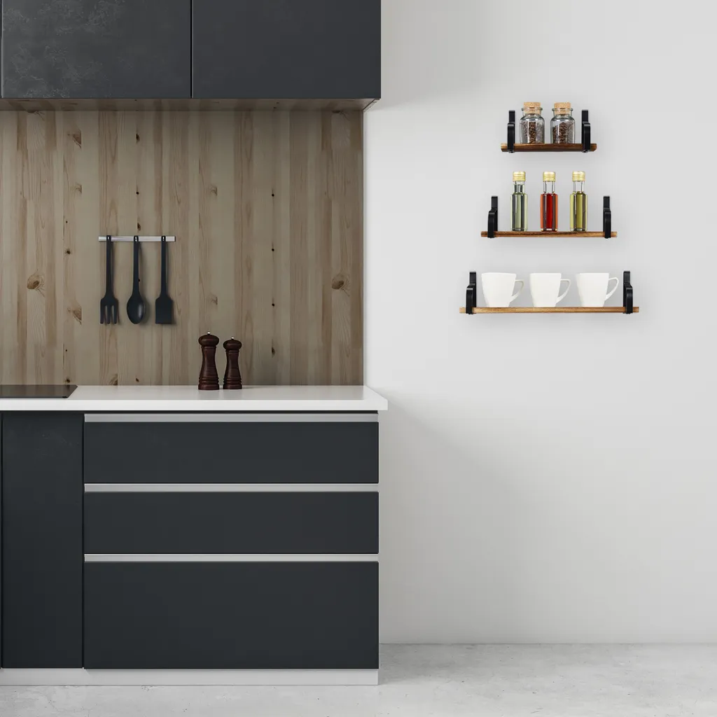 Relaxdays 3er Wandregal Holz – Bild 5