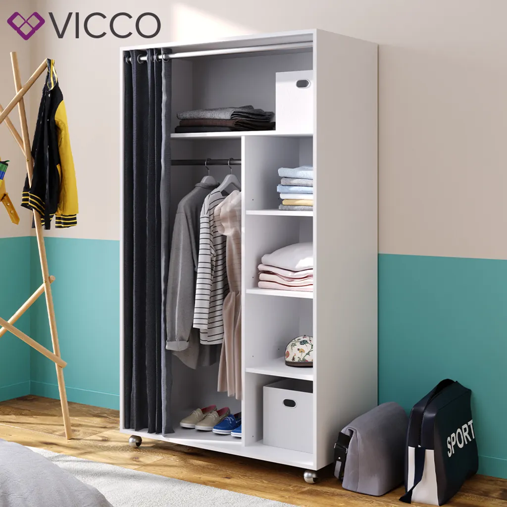 Vicco Kleiderschrank Doros Weiß 100 X 168 X 50 Cm Holzwerkstoff – Bild 4