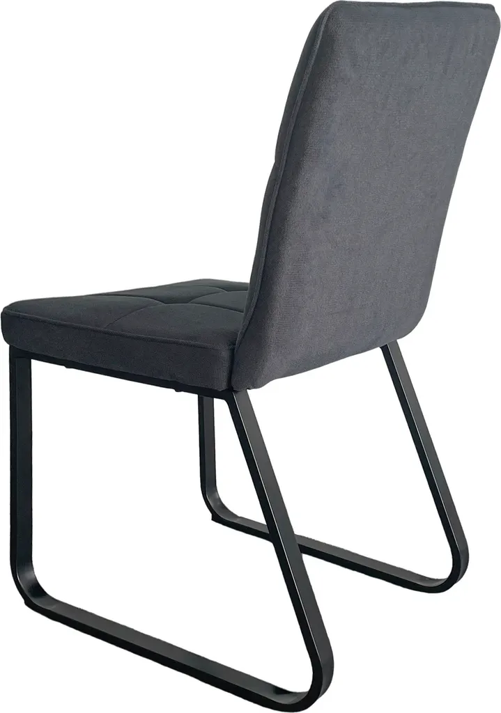 ByLIVING Esszimmerstuhl Talea 2er-Set, Metall Schwarz, Stoff Dunkelgrau – Bild 8