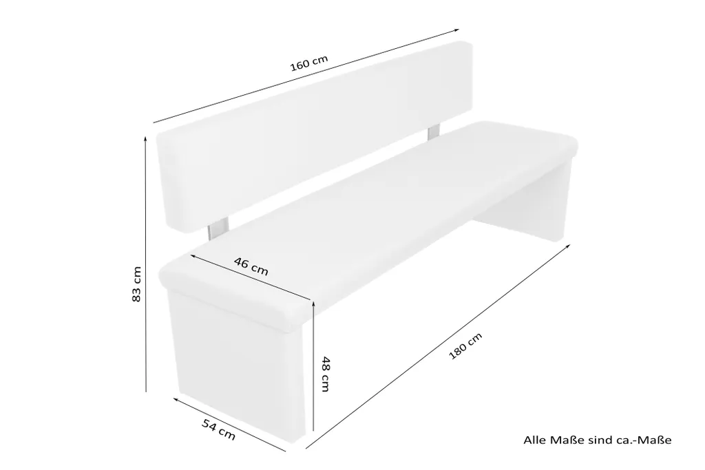 HOMEXPERTS Bank CHARISSE B 180, H 83, T 54 Cm Braun – Bild 9