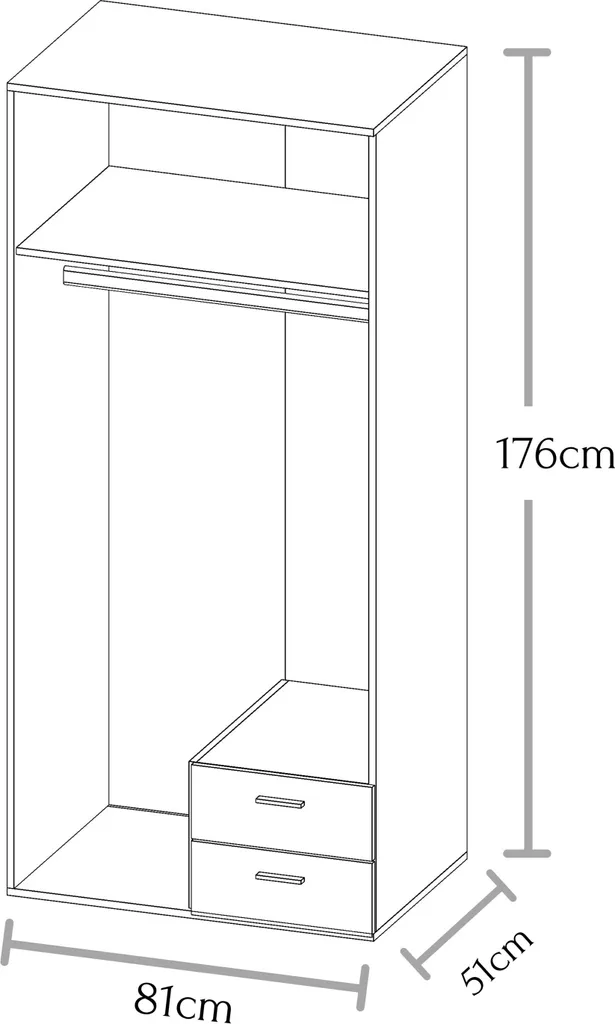 Schlafzimmerschrank Schrank Kleiderschrank "Hamina III" Eiche Sonoma – Bild 4