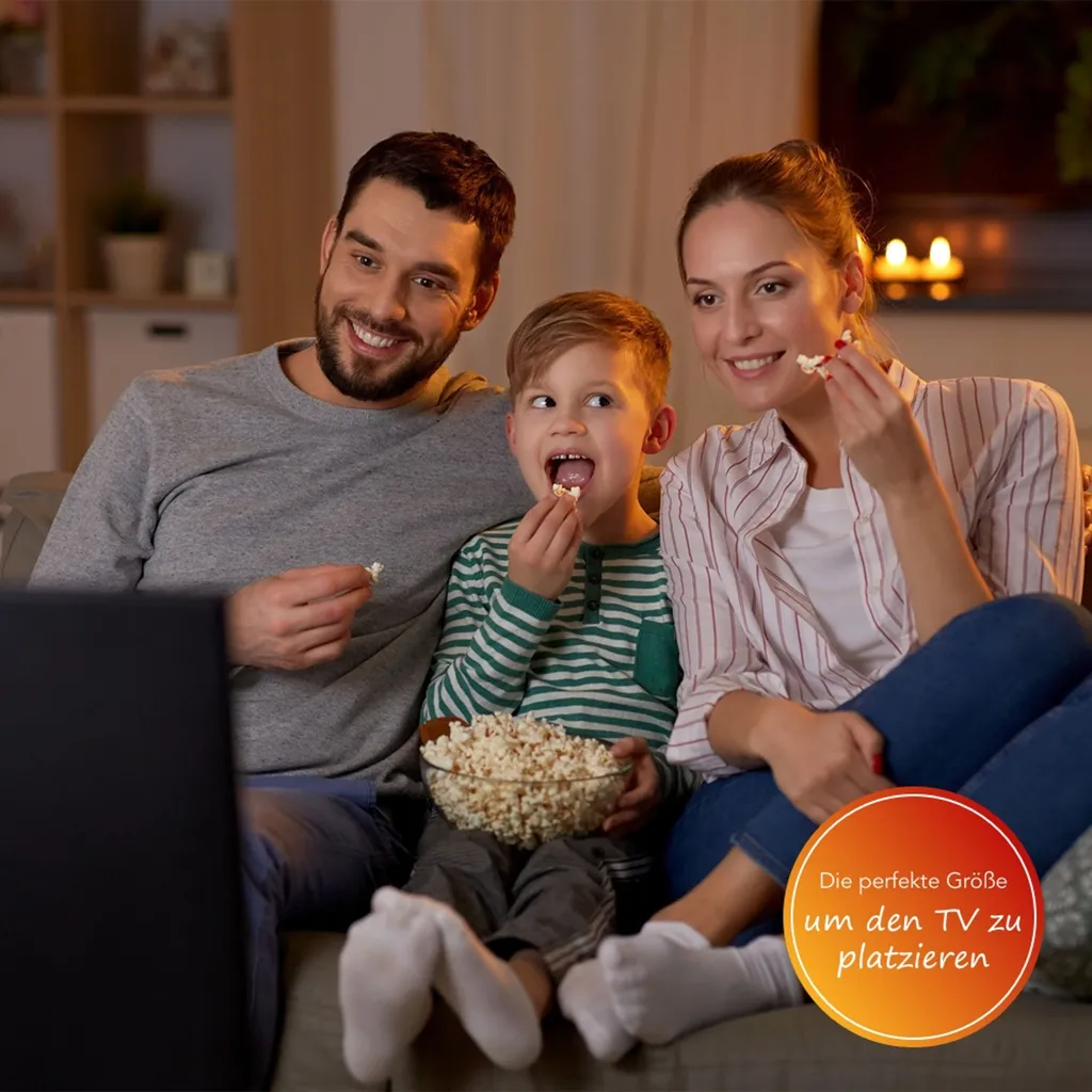 AILEENSTORE TV-Lowboard Eyecatcher - Fernseher-Tisch In Holz-Optik - HiFi-Kommode Mit 2 Türen & 2 Fächern - Wohnzimmer-Möbel, Farbe:Orange – Bild 4