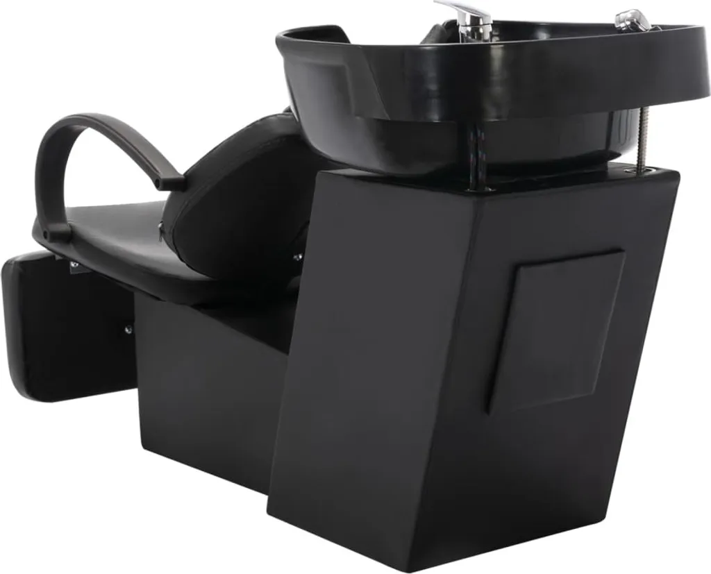 VidaXL Friseurstuhl Mit Waschbecken Schwarz Kunstleder – Bild 3