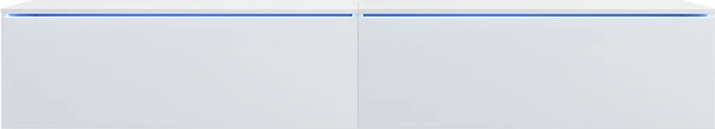 Selsey TV-Lowboard SKYLARA - TV-Möbel In Weiß Matt / Weiß Hochglanz Mit LED - 200 Cm Breit - Stehend / Hängend – Bild 3