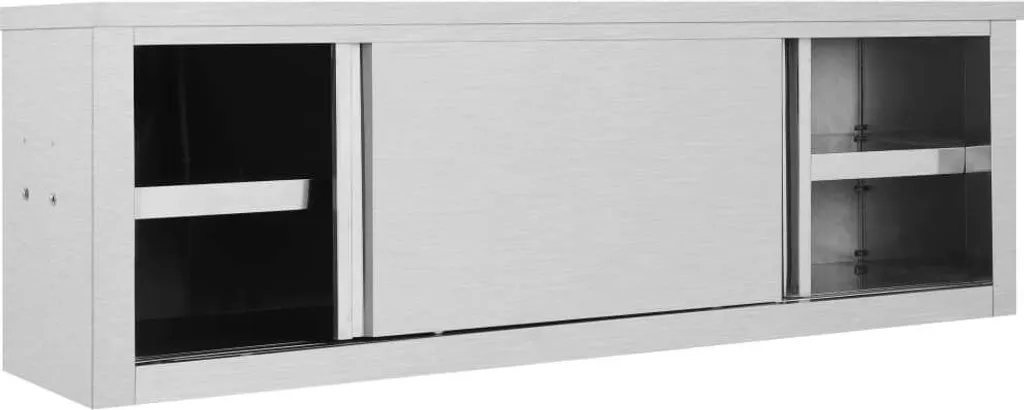 VidaXL Wandhängeschrank Mit Schiebetüren 150×40×50 Cm Edelstahl – Bild 4