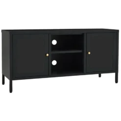VidaXL TV-Schrank Schwarz 105x35x52 Cm Stahl Und Glas