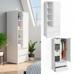 Vicco Kleiderschrank Ruben Weiß 80 X 189,9 X 48 Cm Holzwerkstoff