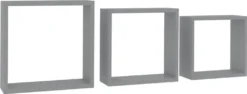 VidaXL Würfelregale 3 Stk. Grau MDF
