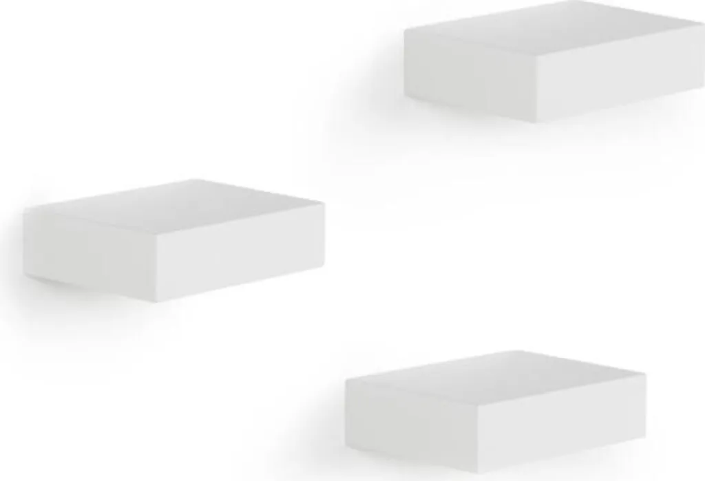 Umbra Wall Display Showcase Regal, 3er Set, Bücherhalter, Bücherstütze, Bücherregal, Buchstütze, Buchhalter, Holz / Metall, Weiß, 325560660 – Bild 4