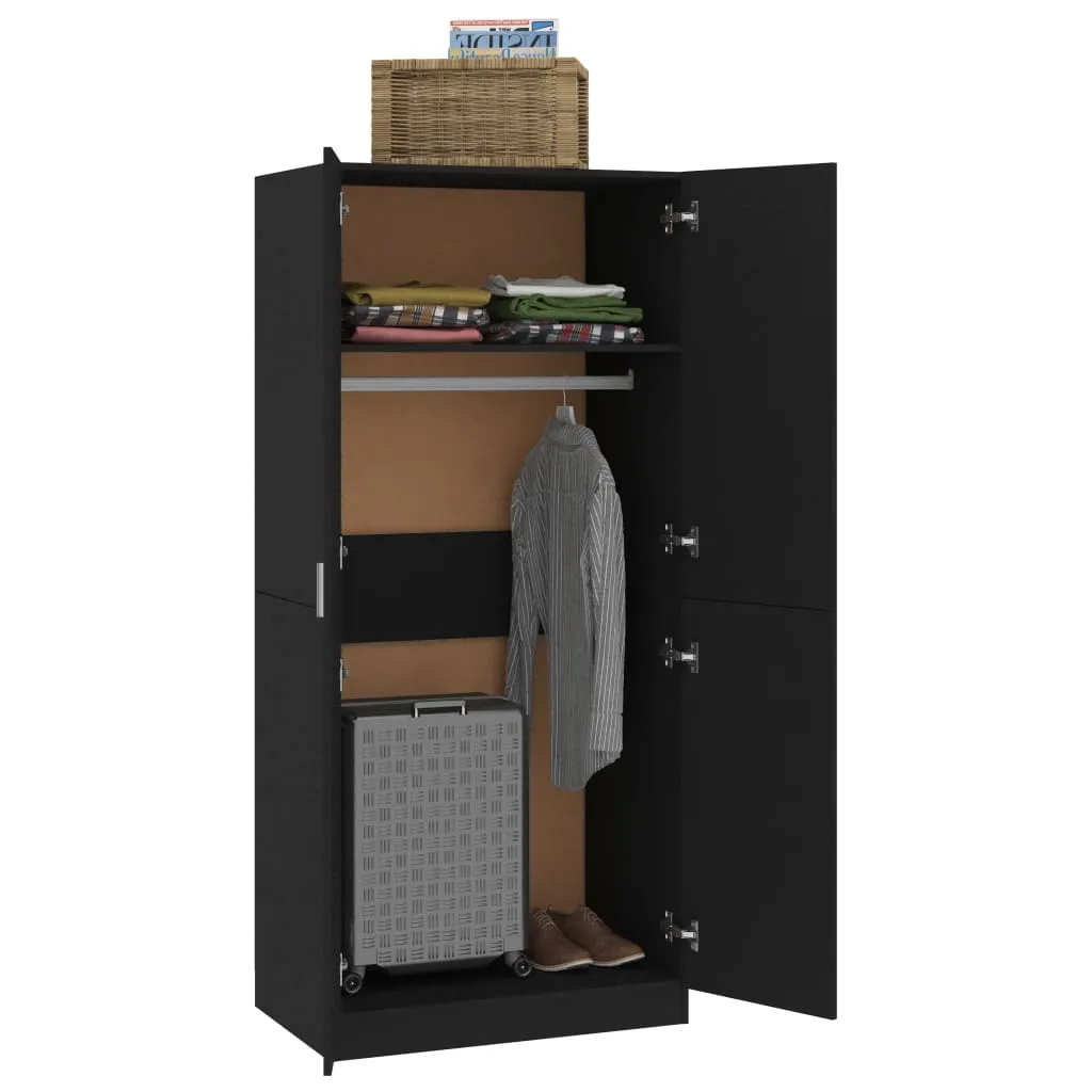 VidaXL Kleiderschrank Schwarz 80x52x180 Cm Holzwerkstoff – Bild 4