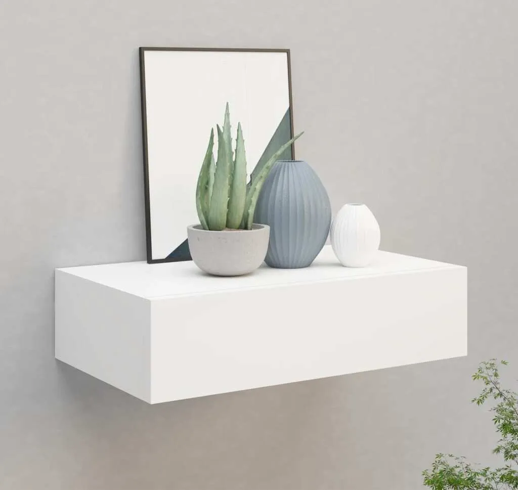 VidaXL Wand-Schubladenregal Weiß 40x23,5x10 Cm MDF – Bild 2