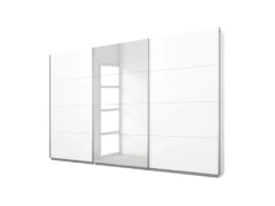 Kleiderschrank KULMBACH Schwebetürenschrank Mit Spiegel Weiß 271 Cm - Die Möbelfundgrube