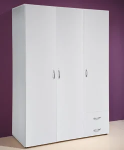 Kleiderschrank Schrank Schlafzimmerschrank Drehtürenschrank "Hamina II" Weiß