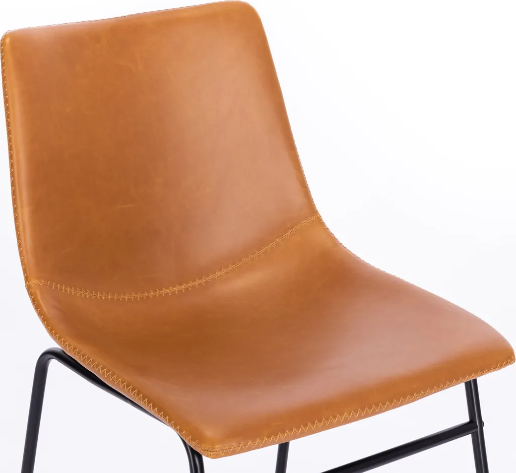 SVITA HARRY 2er Set Esszimmerstühle Metallbeine Kufengestell Kunstleder Cognac – Bild 7