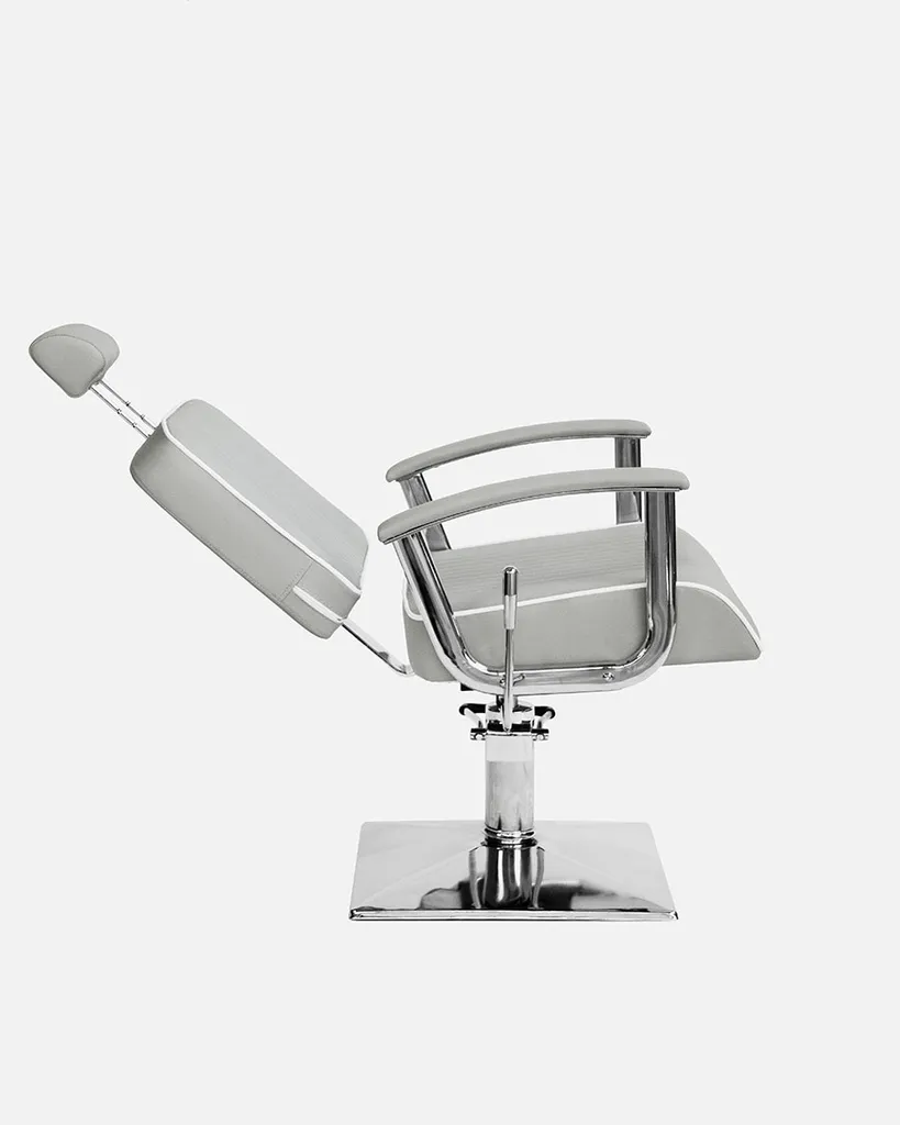 Damen Friseurstuhl Friseursessel Bedienungsstuhl Friseureinrichtung Unisex Damen Herren Barbershop Stuhl Barbier Barber Stylist Grau – Bild 4