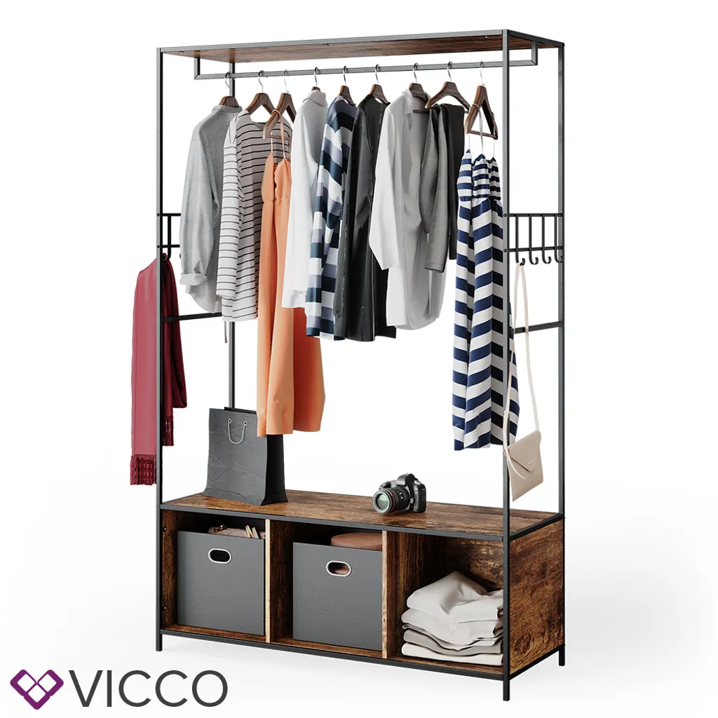 Vicco Kleiderschrank Fyrk Antikholz 119,5 X 189 X 44 Cm Holzwerkstoff Metall – Bild 7