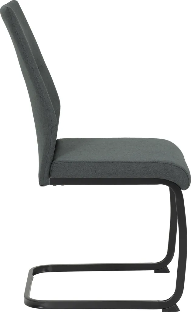 4er Set Esszimmerstuhl Ria - Webstoff Anthrazit - Metallgestell Vierkantrohr Pulverbeschichtung Schwarz - 140kg Belastbar – Bild 5