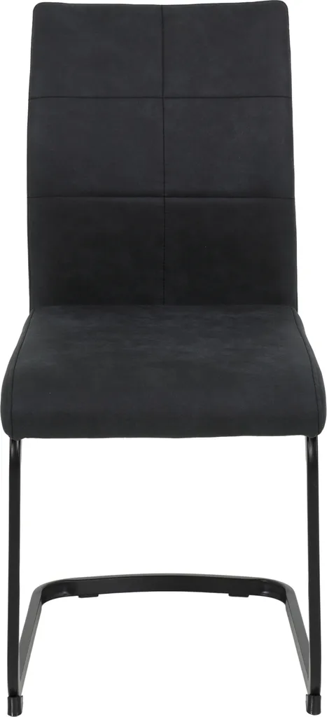 2er Set Esszimmerstuhl Pia-Bezug Microfaser Anthrazit-Metallgestell Vierkantrohr-42cm Breit – Bild 7