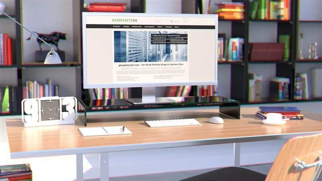 DURATABLE® Schwarz 1000mm X 300mm X 130mm Glasaufsatz Glastisch LCD Tisch TV Aufsatz Monitor – Bild 2