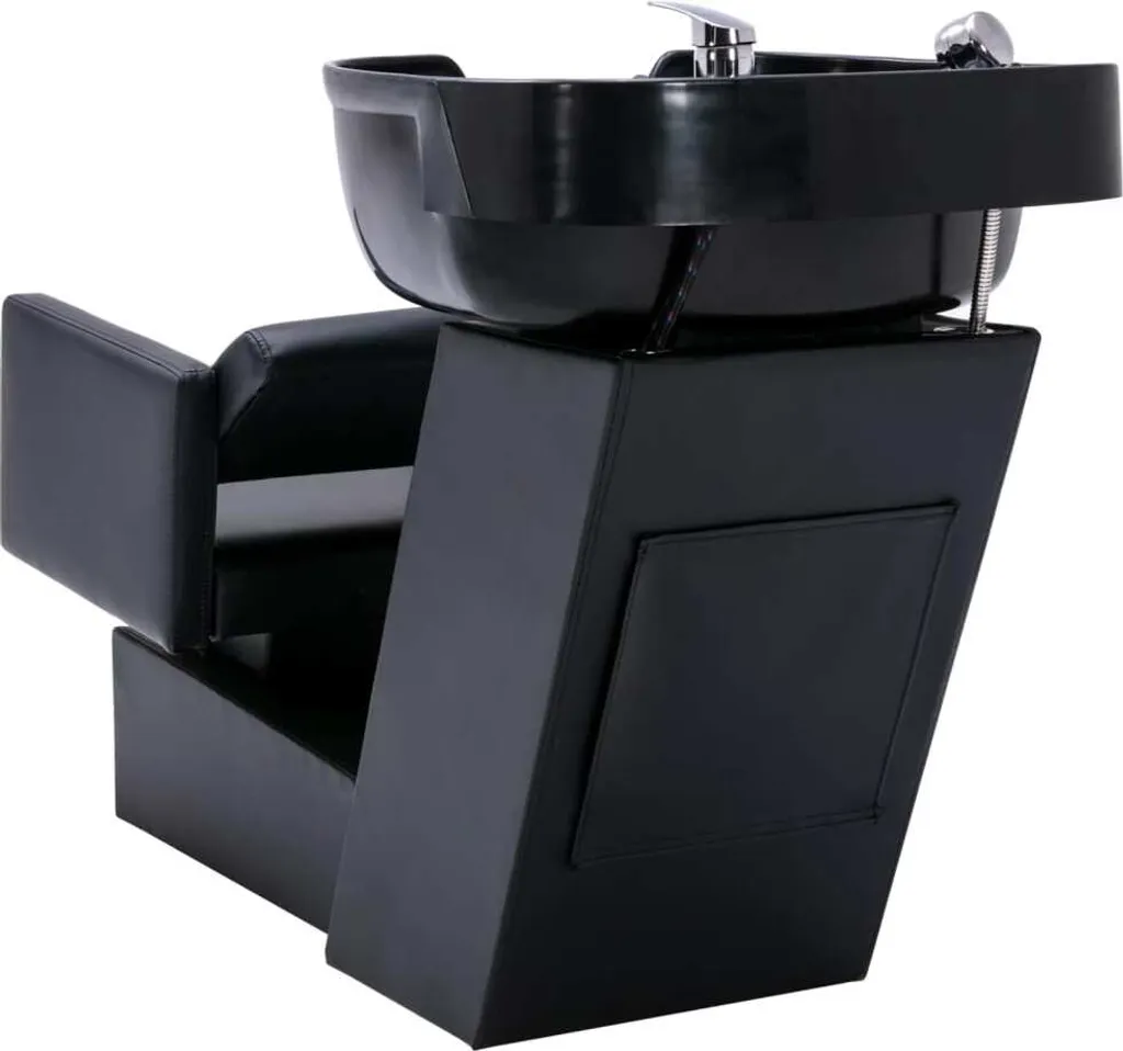 VidaXL Friseurstuhl Mit Waschbecken Schwarz 129x59x82 Cm Kunstleder – Bild 4
