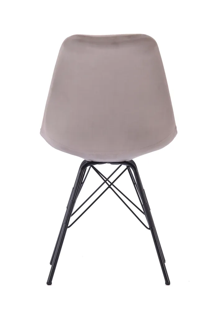 HOMEXPERTS Esszimmerstuhl Ursel 2er-Set, Metall Schwarz, Samt Hellgrau – Bild 5