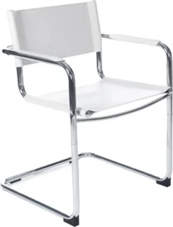 Kokoon® Design-Stuhl (nicht Stapelbar) WELCOME 57x59x78 Cm,Kunstleder, Weiß, 12,5 Kg