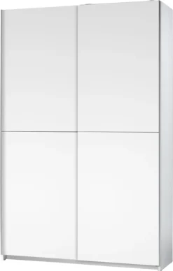 Schwebetürenschrank Kleiderschrank Schiebetürenschrank Schrank Schlafen "Fred I" Weiß