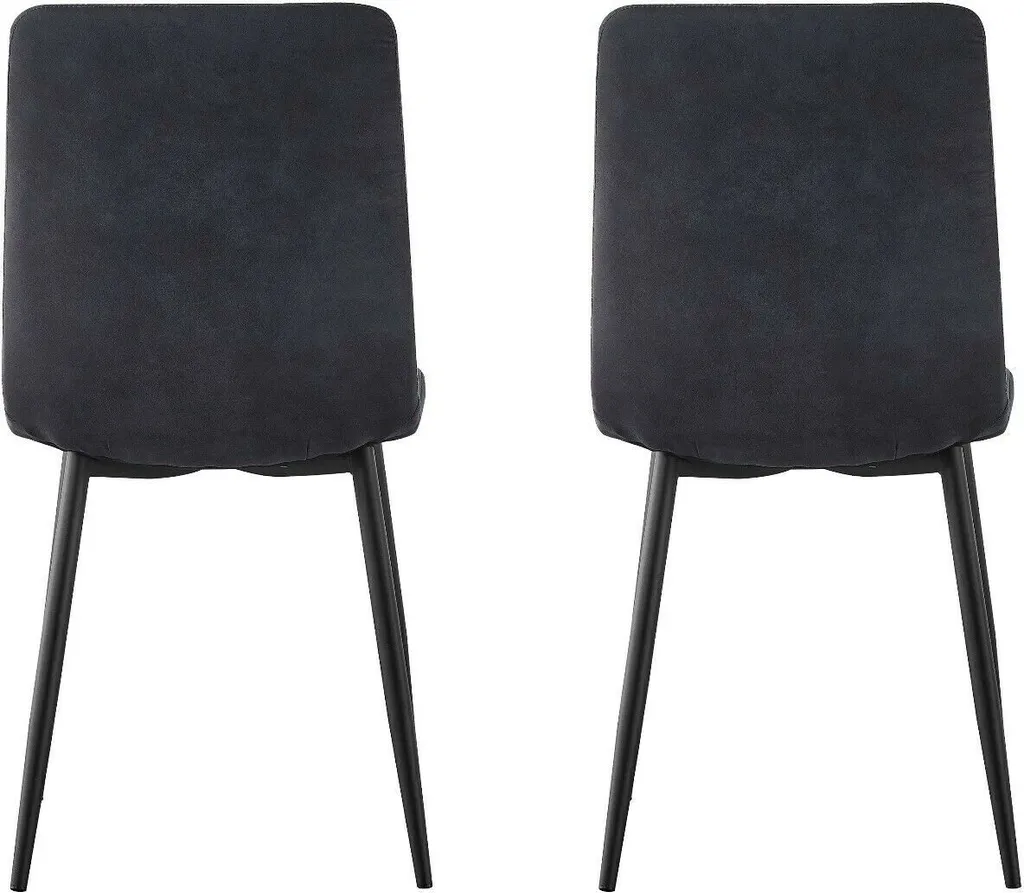 MCCDirect Esszimmerstuhl Henri Im 2er Set Aus Kunstvelourleder Mit Metallbeinen, Designerstuhl, Küchenstuhl, In 4 Farben Erhältlich (Schwarz) – Bild 4