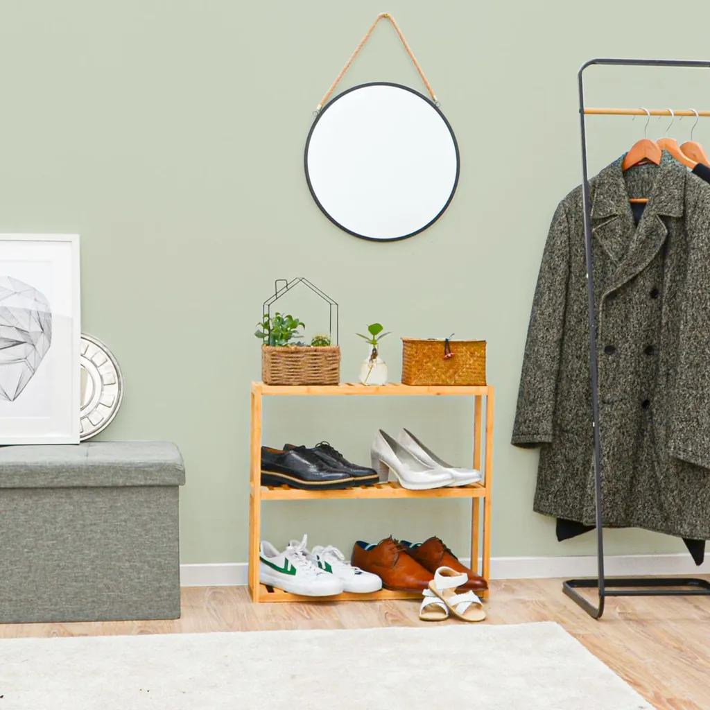 Bambus Wandregal - 60x54x15cm - Bad Küche Hängeregal Holz - Badregal Küchenregal – Bild 6