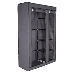 Dibea Stoffschrank 175x110x45 Cm (Kleiderschrank, Faltschrank), Grau