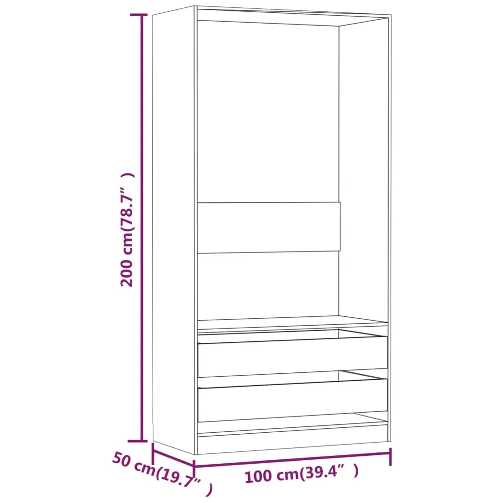 VidaXL Kleiderschrank Räuchereiche 100x50x200 Cm Holzwerkstoff – Bild 6
