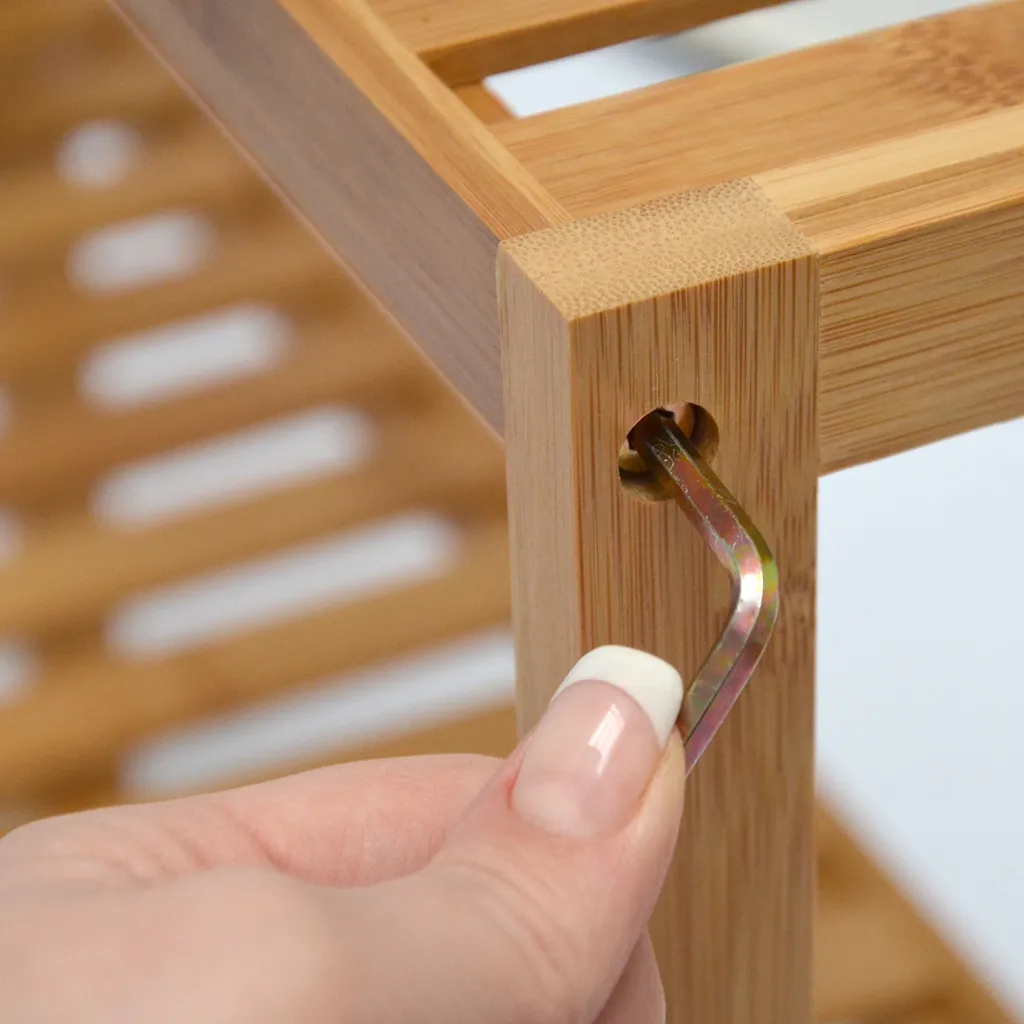 Bambus Wandregal - 60x54x15cm - Bad Küche Hängeregal Holz - Badregal Küchenregal – Bild 9