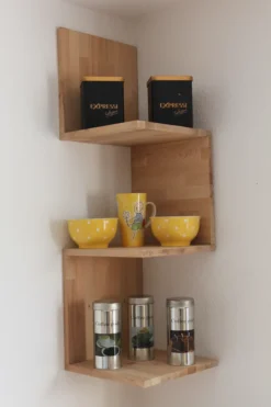 Eckregal Wandregal Zickzackregal Buche Massiv 6-teilig