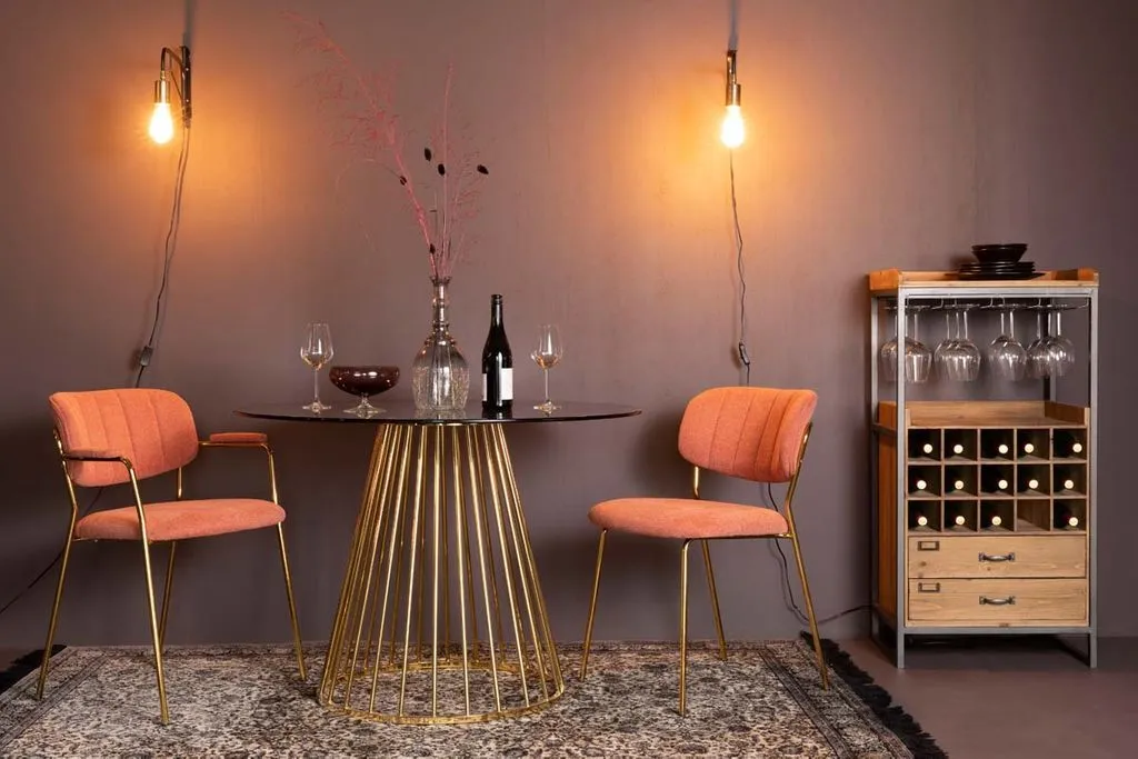 White Label Jolien 2-er Set Stühle Gold / Pink – Bild 14